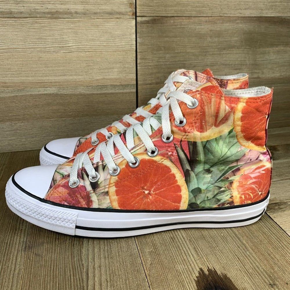 Converse High Top Sneakers in Orange, Green, White